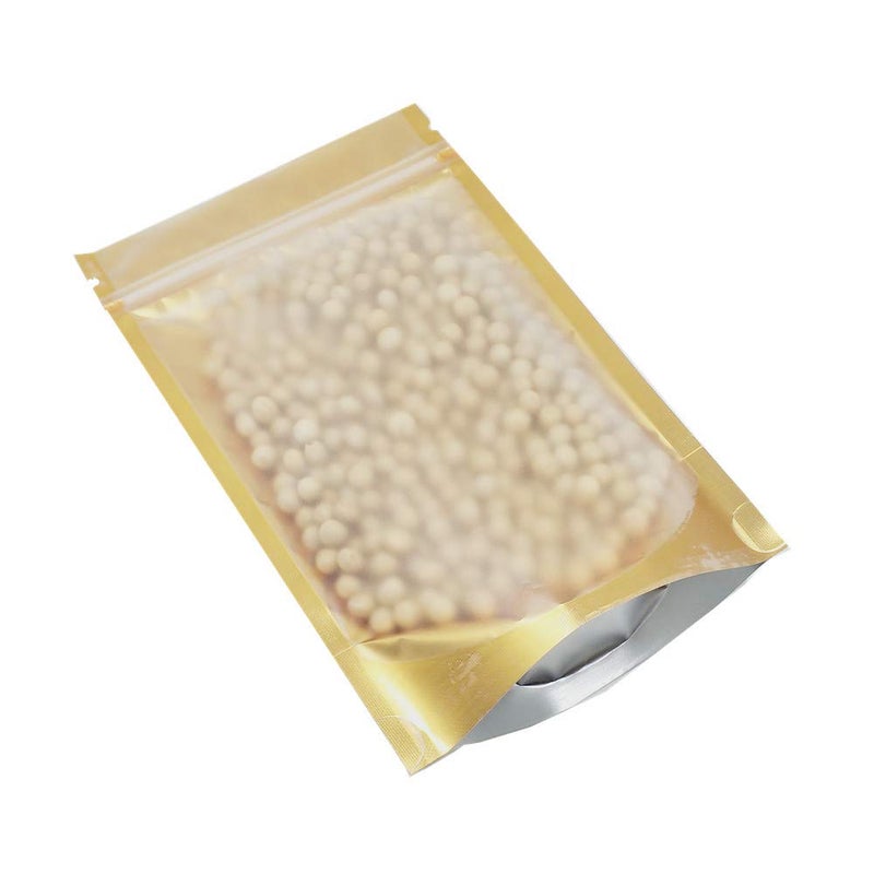 FERENLI 50 Pieces Aluminum Foil Mylar Zipper Lock Bags Plastic Heat Sealable Stand Up Food Storage Bag Coffee for Zip Packing Lock Pouch for Sample Reusable 4.7x7.9 inch - Image 2